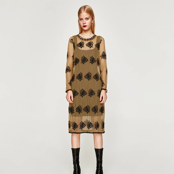 ZARA Embroidery Tulle Dress - Picture 11 of 11